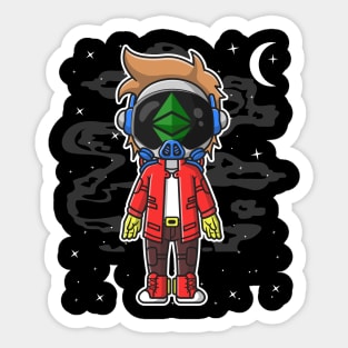 Hiphop Astronaut Ethereum Classic Crypto ETH Coin To The Moon Crypto Token Cryptocurrency Wallet Birthday Gift For Men Women Kids Sticker